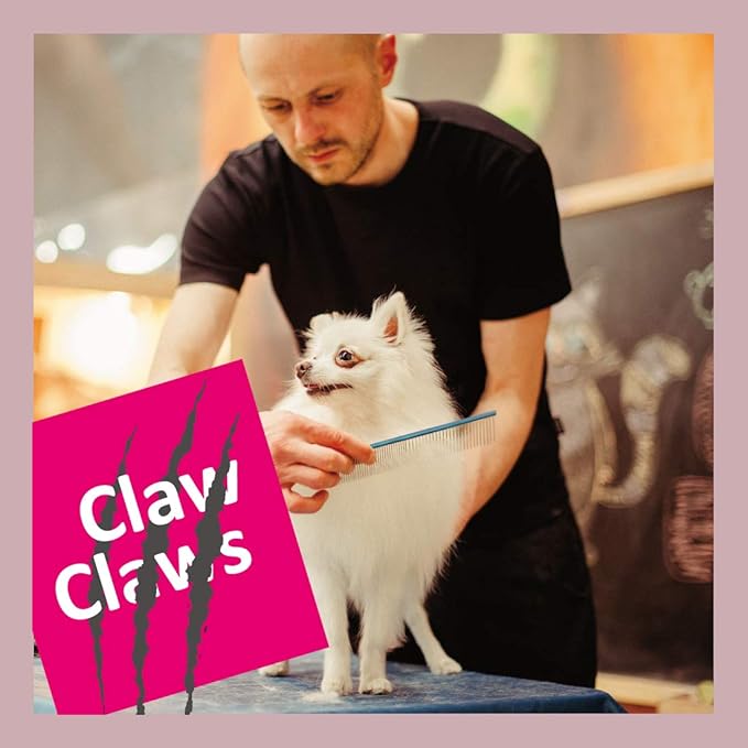 7.5" Greyhound Oval Grooming Comb – Blue Aluminum Spine, Stainless Steel Teeth Comb for Long-Haired Dogs & Cats, Removes Mats, Tangles, and Loose Fur – Lightweight for Long Time Deshedding-PurrikoPets