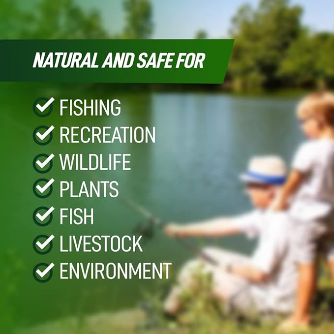 4X Pond Cleaner - Reduces Muck & Sludge for a Clean, Natural Look - Super Concentrated Lake and Water Feature Enzymes Treats Up to 1 Acre, Pair with Dye - Safe for Fish and Wildlife (32 oz)-PurrikoPets