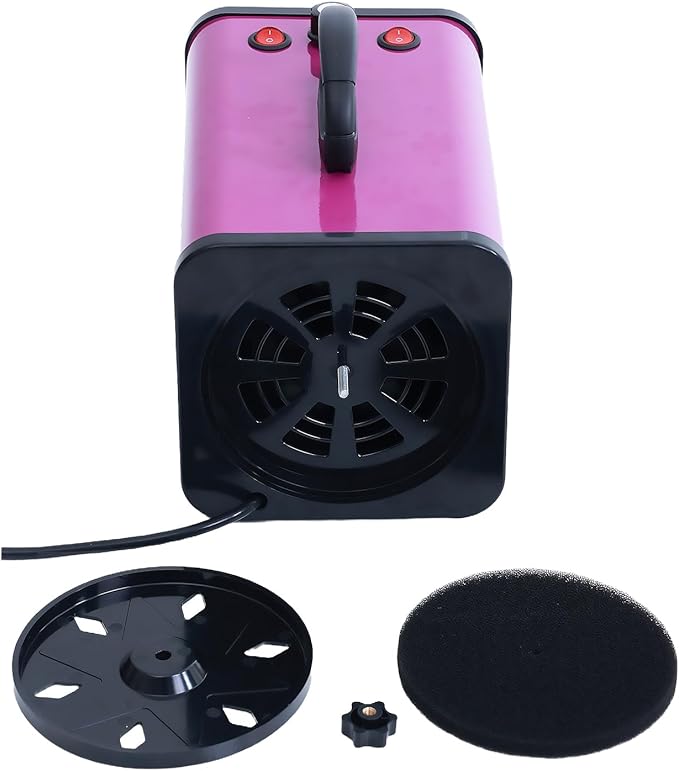 2400w 75m/s Dog Dryer for Pet Grooming, High Velocity Pet Hair Dryer with Heater, Adjustable Speed, 4 Nozzles and a Comb, Purple-PurrikoPets
