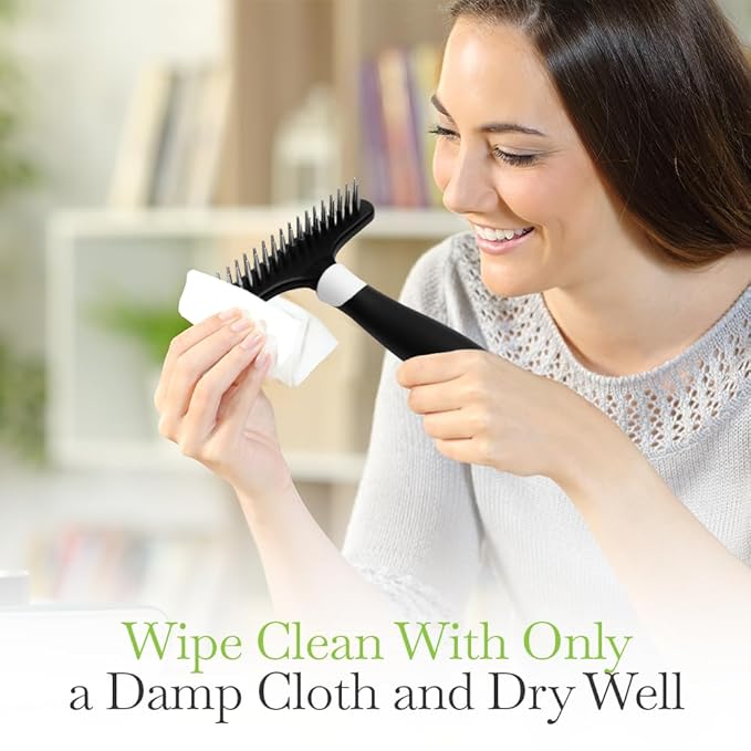 Fuller Brush Undercoat Pet Rake - 33 Sturdy Tapered Steel Pins Inset into Polypropylene Head - Ergonomically Designed Rubberized Handle - Reduce Tangles, Remove Loose Undercoat for Shed-Free Groom-PurrikoPets