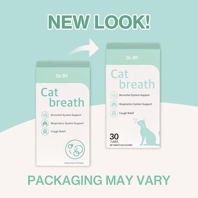 Dr.by Cat Breath Bronchial Supplements Cat Sneezing Treatment Asthma Cold Cough Nose Relief Respiratory&Immune Support with TF-343-30 lickable Formula Individually Packaged, Chicken (1 Pack (8.5OZ))-PurrikoPets