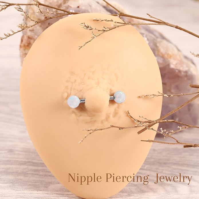 AROWRO Nipple Piercing Jewelry G23 Titanium Nipple Rings Tongue Rings Nipple Bar 14G Internally Threaded Straight Barbells Bridge Piercing Jewelry 12mm-20mm