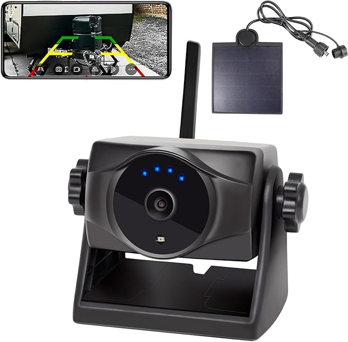 1080P Solar Magnetic Wireless Backup Camera, 90 Days Standby Rechargeable Battery, Waterproof Rear/Front View Camera for Hitching Boat Trailer Horse Pickup RV Car for iPhone iPad Android-PurrikoPets