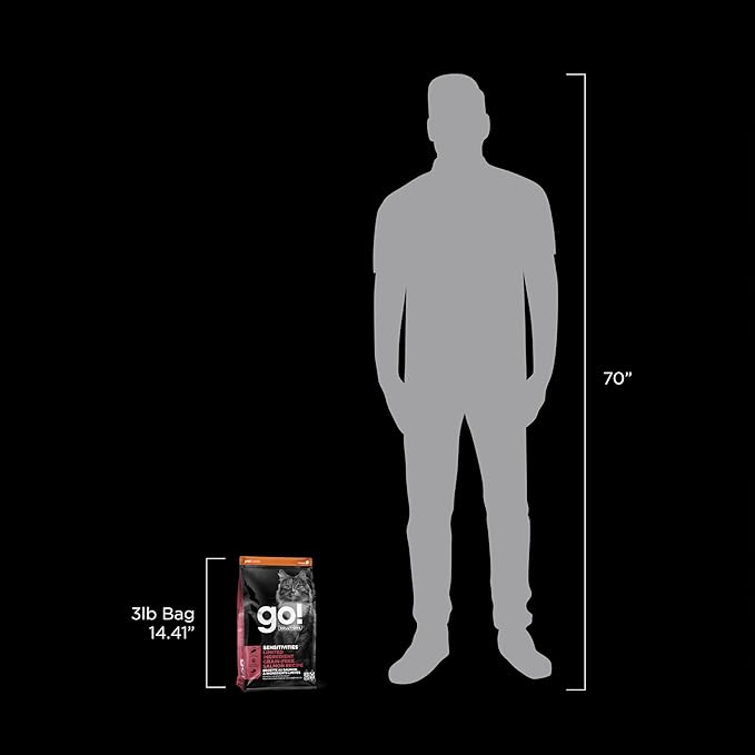 Go! Solutions Sensitivities Limited Ingredient, Grain-Free Dry Cat Food, Salmon Recipe for Sensitive Stomach, 3 lb Bag-PurrikoPets