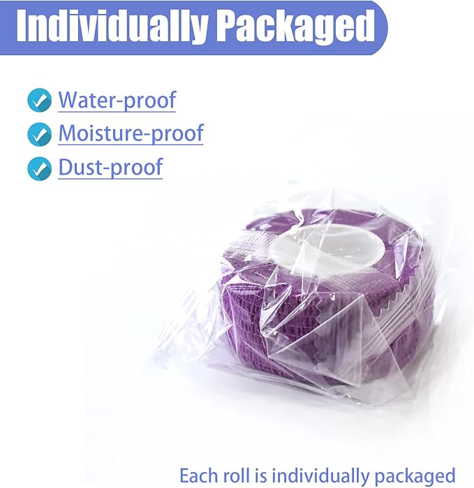 9 Pack 1" x 5 Yards Self Adhesive Bandage Wrap Self Stick Wrap for Ankle, Wrist, Finger, Sports, Breathable Cohesive Vet Tape for Pets (Purple)-PurrikoPets