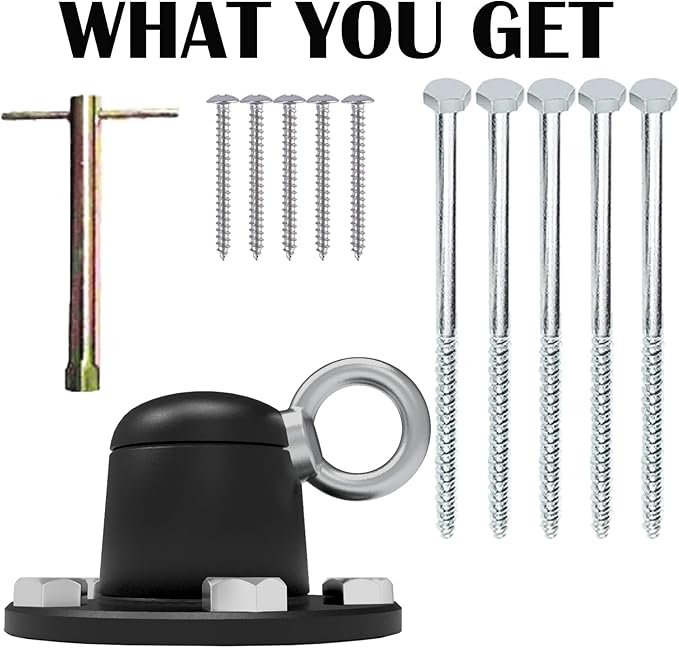 Dog Tie Out Stake Anchor, 360° Swivel Dog Tie Out Cable Runner for Yard Camping (Black)-PurrikoPets