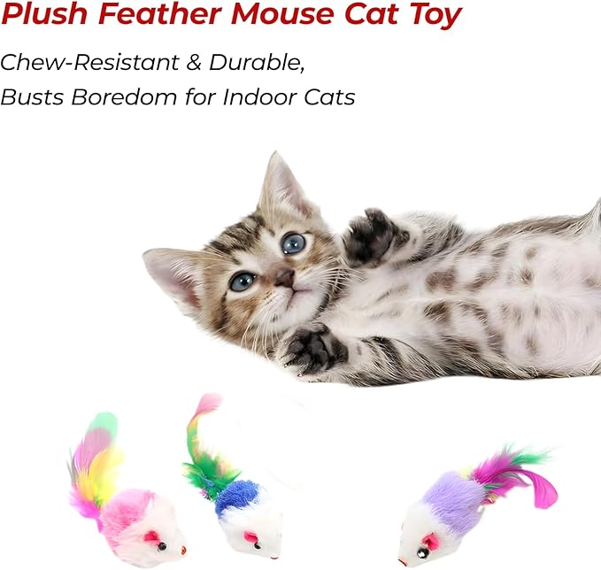 2-Pack Interactive Cat Toys Ball - 2025 New Gen with 360° Auto-Rotation Smart Obstacle Avoidance,Includes 4 Cat Spiral Spring＆1 Furry Cat Toy Mice,Ideal Kitten Toys for Bored Indoor Cats(Orange＆Blue)-PurrikoPets