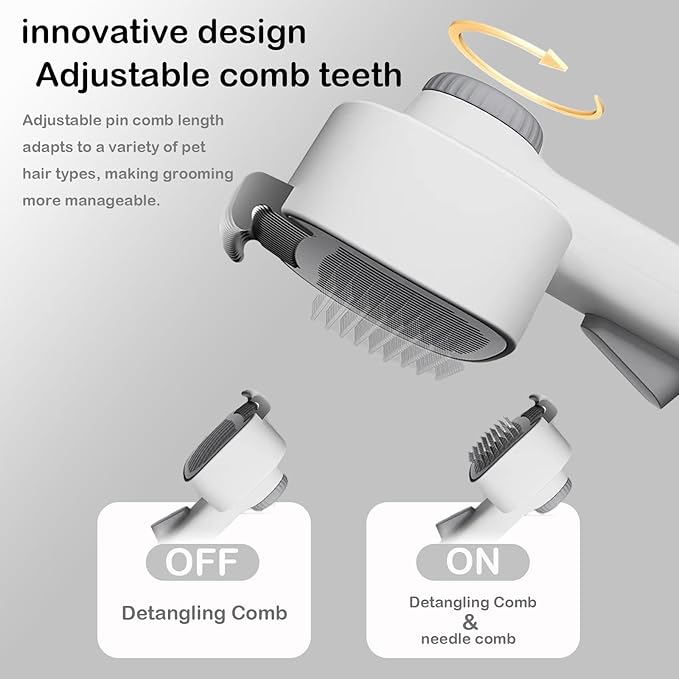 2-in-1 Pet Deshedding Brush Cat Dematting Comb for Indoor Cats and Dogs Comb for Shedding Long & Short Hair Gentle Massage Grooming Tool Easy to Remove Loose Undercoat,Matted Fur & Tangles-PurrikoPets