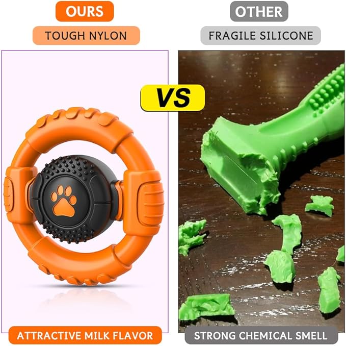 Dog Toys for Aggressive Chewers Large Medium Small Breed Indestructible Durable Tough Squeaky Dog Chew Toys to Keep Them Busy Nylon Rubber Interactive Dog Toys-PurrikoPets