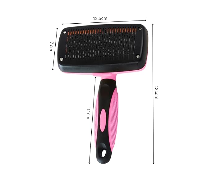 3-in 1 Dog & Cat Grooming Supplies- Self-cleaning Slicker Brush, Deshedding Rake Comb, And Finger Toothbrush For Dogs & Cats | Perfect For Pet Grooming Kit, Dematting And Dental Tool (pink)-PurrikoPets