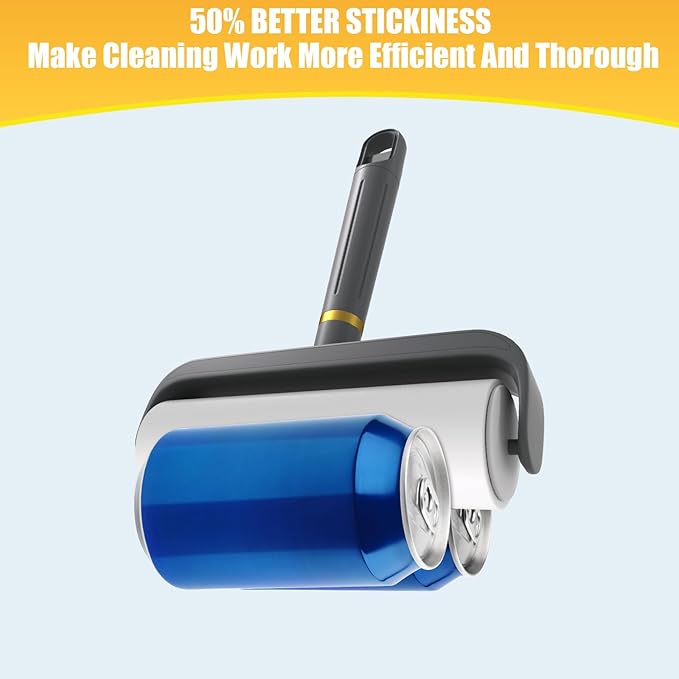 6.3" Large Surface Lint Roller Refills, Extra Sticky Roller for Clothing, Pet Hair, Furniture Cleaning, 6 Refills Total 600 Sheets-PurrikoPets