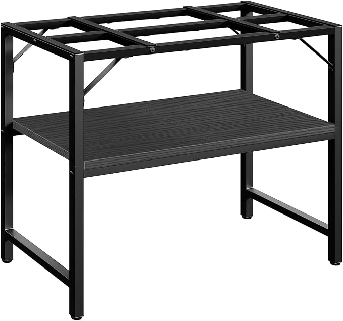 40-50 Gallon Fish Tank Stand, Aquarium Stand with 2-Tier Storage Shelves, Heavy Duty Breeder Turtle Terrarium Stand Rack for Home Office, 36.2" L x 18.9" W x 24.4" H, Black FTBK4001-PurrikoPets