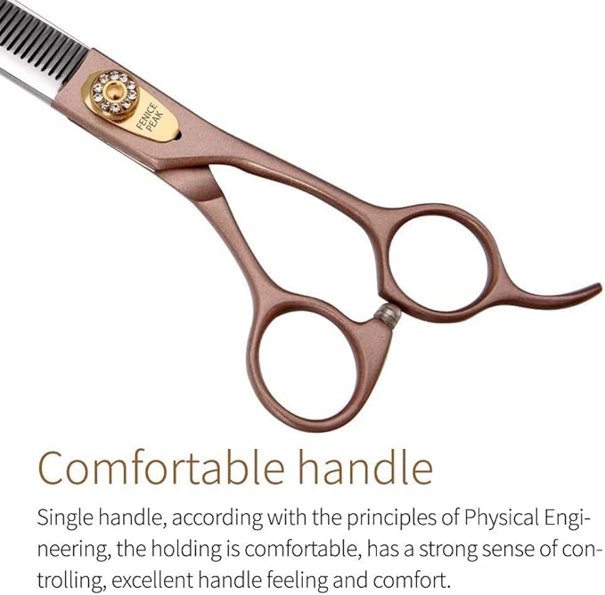 Fenice Peak Professional Thinning Scissors for Dog Cat 7/7.5'' Pet Grooming Scissors 440C Stainless Steel Thinning Shears for Dogs 50/56 Teeth-PurrikoPets