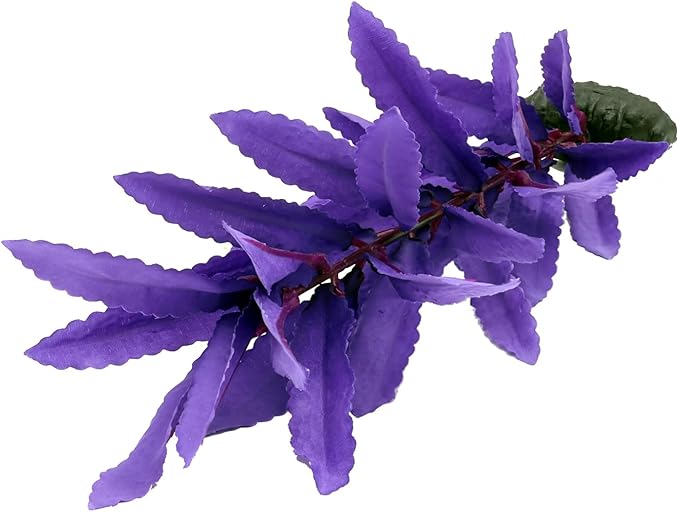 2-Pack 12 Inch Aquarium Silk Aquarium Plants, Artificial Plastic Plant for Small Tank, Goldfish, Fish Hides (Purple, 12 Inch)-PurrikoPets