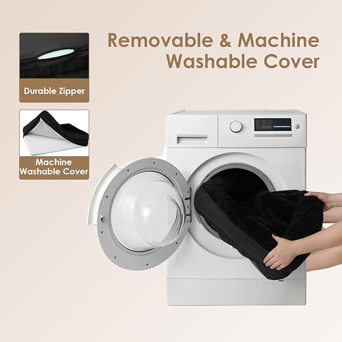 EHEYCIGA Memory Foam Dog Bed for Medium Size, Orthopedic Dog Sofa with Sides and Waterproof Liner, Washable Bolster Pet Couch with Removable Cover, 35x22x6.5 Inch, Black-PurrikoPets