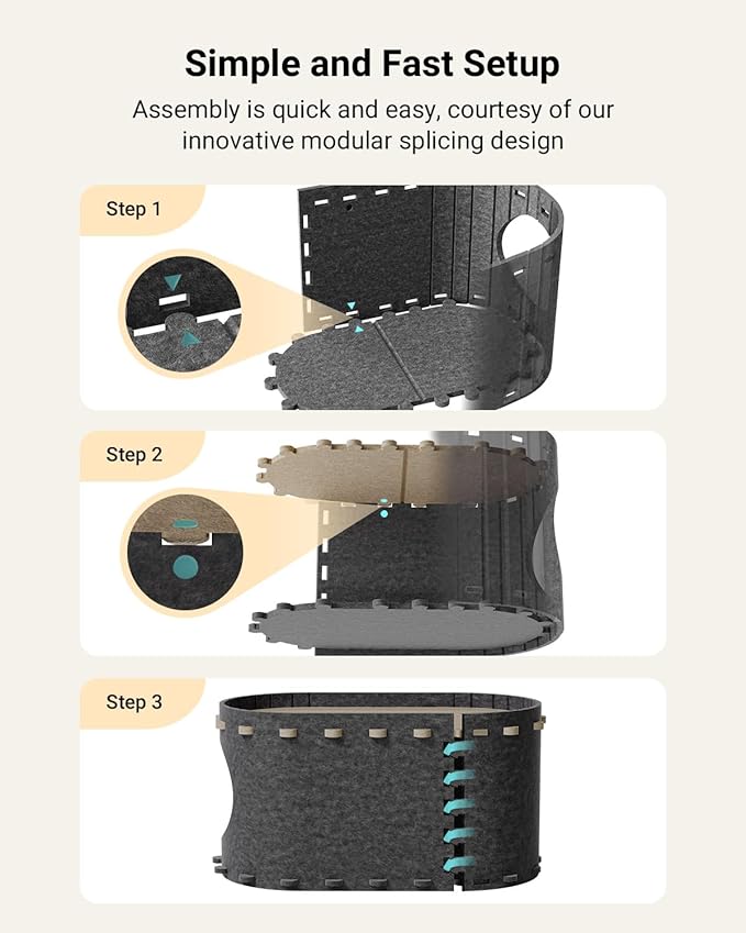 DownyPaws Cat House for Indoor Cats, Cat Bed Cave for Multiple & Large Cats Up to 22 Lbs, Scratch Resistant Peekaboo Cat Caves, Foldable Tunnel Enclosed Bed, PeekaPurr, Sesame Gray-PurrikoPets