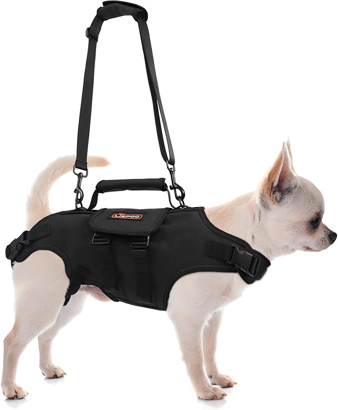 Dog Lift Harness, Full Body Support with Adjustable Control Handle for Small Senior Dogs, Post-Surgery Recovery & Joint Problems (Oxford Cloth, S)-PurrikoPets
