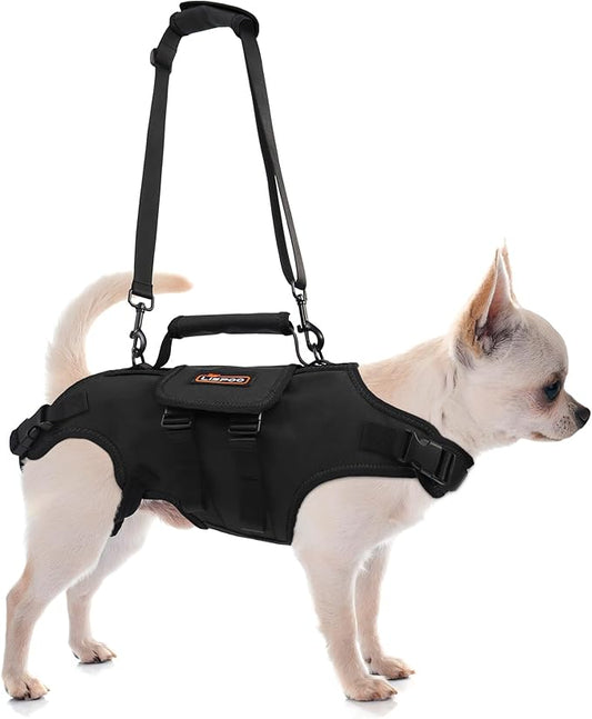 Dog Lift Harness, Full Body Support with Adjustable Control Handle for Small Senior Dogs, Post-Surgery Recovery & Joint Problems (Oxford Cloth, S)-PurrikoPets