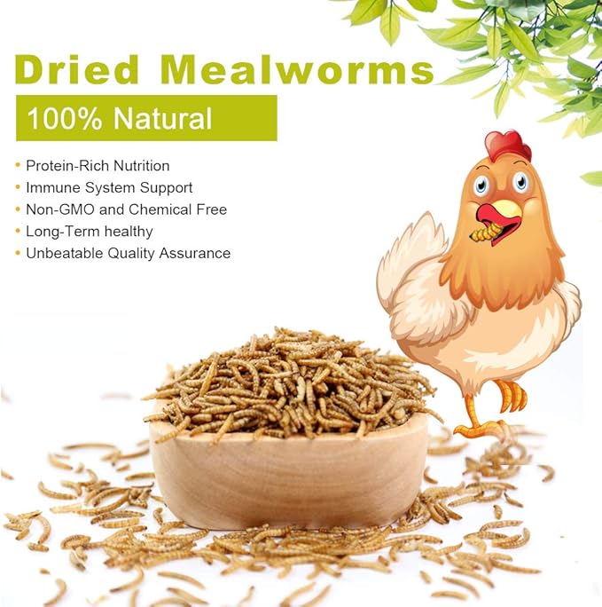 20lbs Mealworms, High-Protein Dried Mealworms for Birds, Chickens, Turtles, Fish, Hamsters and Hedgehogs, Non-GMO and Chemical Free, All Natural Animal Feed-PurrikoPets