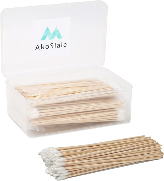 Extra Long Cotton Swabs, 400 Counts, 6-Inch | Lint-Free Tips for Gentle Cleaning of Small Dogs, Guns, Electronics, Makeup, and Crafts | Durable Wooden Sticks with Convenient Storage Box-PurrikoPets
