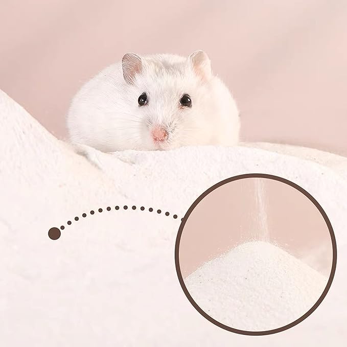 DR.DUDU Hamster Bath Sand, 6.6lb Dust Free Desert Sand or Potty Litter Sand for Hamster Chinchillas Gerbil Syrian Mice Small Animals (White)-PurrikoPets