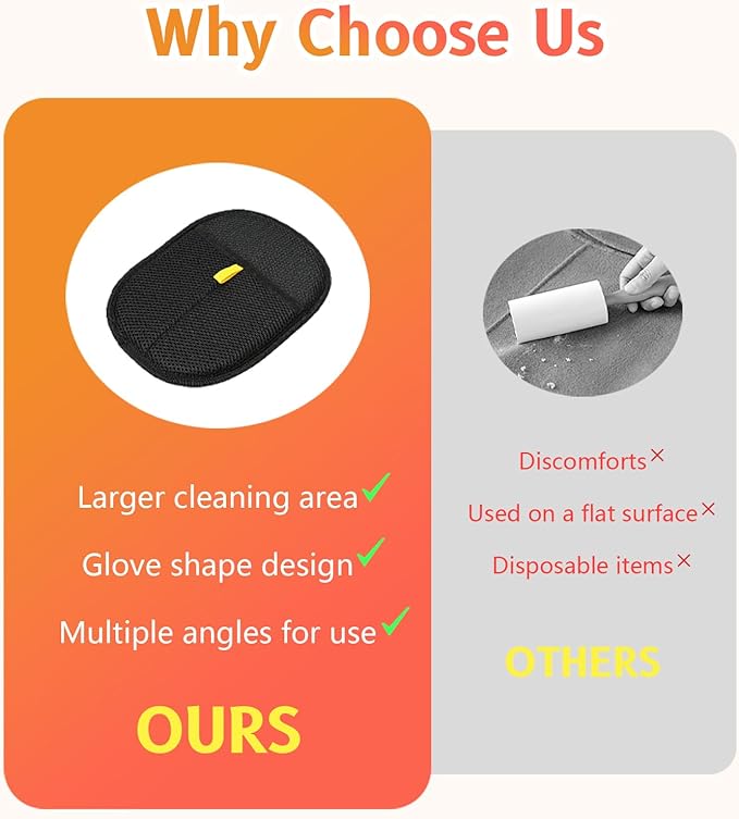 2pcs - Pet Hair Removel Glove for Cats & Dogs, Electrostatic Pet Hair Removal Gloves for Couch, Cat Grooming Gloves, Reusable Cat and Dog Hair Removel for Sofas, Furniture, Carpets and Curtains-PurrikoPets