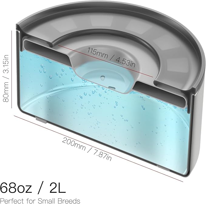 2L No Spill Water Bowl for Dogs, Double-Wall Stainless Steel with Splash-Proof Paws Lid and Floating Disk, Non-Slip Base, Easy to Clean Slow Water Feeder for Small Medium Dogs-PurrikoPets