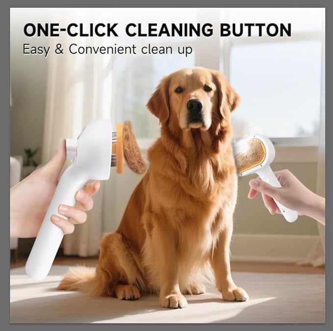 3-in-1 Pet Steam Brush Set for Dogs & Cats, Grooming Comb with Spray, Defur Tool, Water-Assisted Hair Removal, Gentle Cat & Dog Spritz Brush, Multi-Purpose Steam Grooming Kit-PurrikoPets