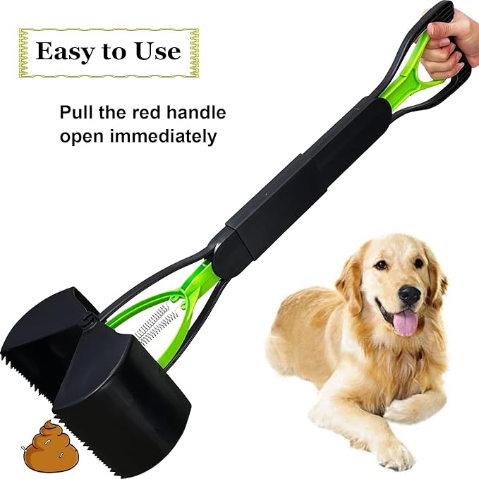28" Large Pooper Scooper for Dogs, Heavy Duty Poop Scooper for Large Medium & Small Dog, Pet Dog Pooper Scooper for Grass & Gravel Pick Up-PurrikoPets