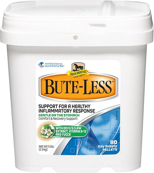 Absorbine Bute-Less Comfort & Recovery Supplement Pellets, Healthy Inflammatory Response, 5 lb / 80 Day Supply-PurrikoPets