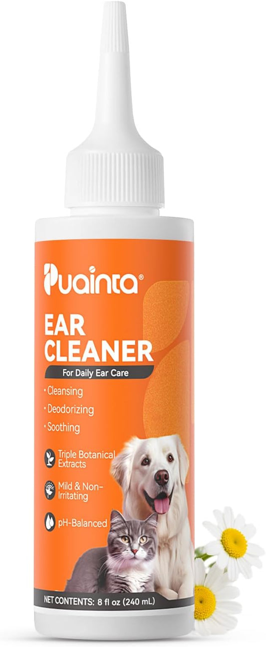Ear Cleaner for Dog & Cats, Dog Ear Drop and Infection Treatment, Dog Ear Cleaning Solution- Cleaning,Soothing, and Deodorizing Itchy Ears - 8oz-PurrikoPets