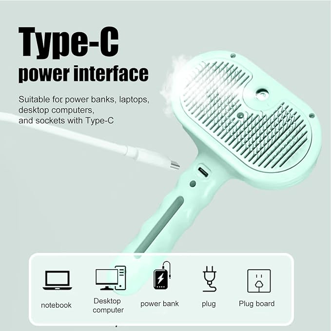 3-in-1 Pet Steam Brush, Grooming Comb with Water Tank for Cats and Dogs, Long and Short Hair (Green)-PurrikoPets