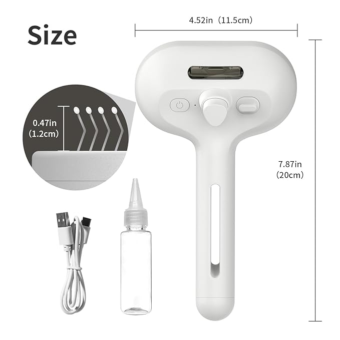 3 In 1 Self Cleaning Steamy Pet Brush - Anti-Static, Grooming Tool for Long and Short Hair Pets, Removes Loose Hair and Reduces Shedding, White-PurrikoPets