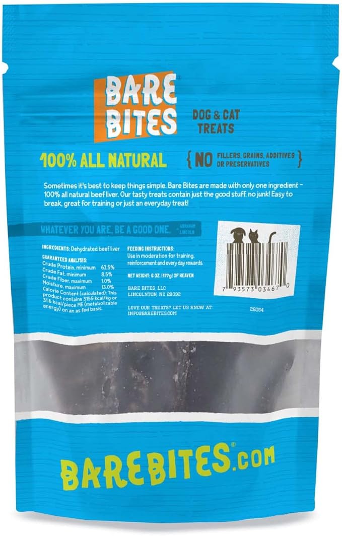 100% All Natural Dehydrated Beef Liver Dog and Cat Treats (6 Ounce Bag) (6 Ounce Bag)-PurrikoPets