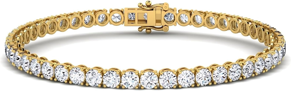 0.50-15 Carat Lab Grown Classic Diamond Tennis Bracelet 4 Prong Setting Luxury Collection (F-G Color, SI Clarity) Length- 7 Inch