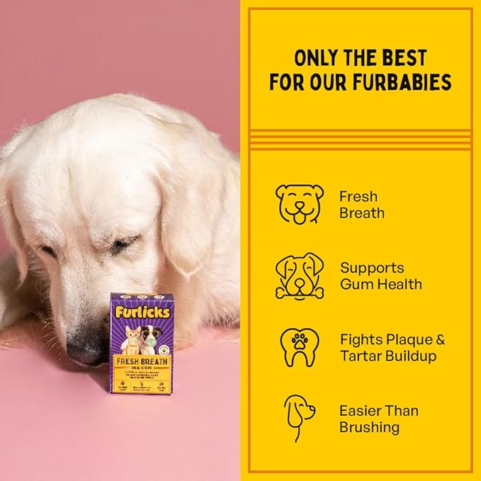 Fresh Breath Oral Strips for Dogs & Cats | Natural Spearmint & Thymol for Easy and Convenient, All-Natural Oral Care (30 Oral Dissolving Strips)-PurrikoPets