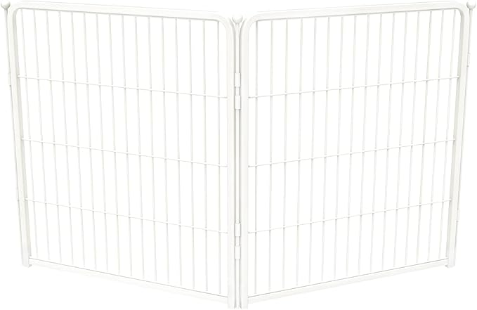 FXW Homeplus Unleashed Indoor Dog Playpen - Stress-Free and Safe Play, Heavy Duty 32 Inch 2 Wire Panels Dog Pen for Puppy and Small Dogs, White│Patented-PurrikoPets