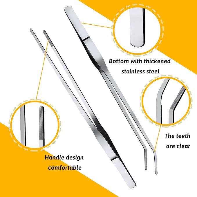 Fish Tank Cleaning Tools, 8 in 1 Aquarium Feeder Tools Kit, Aquarium Plants Cleaner, Stainless Steel Feeding-PurrikoPets