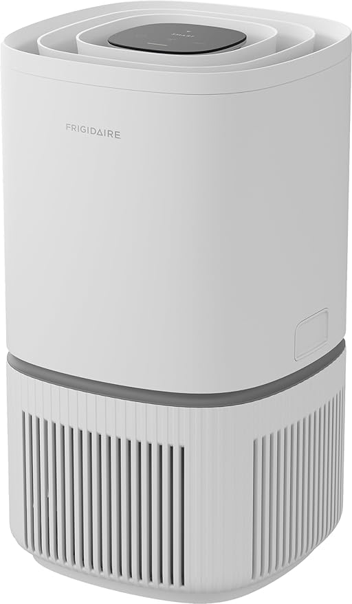 Frigidaire PureA300 HEPA Air Purifier for Small Bedrooms, Covers up to 850 Sq. Ft., 3-Stage Filtration, Energy Star Certification, Air Quality Monitoring, Smart Mode, Ultra Quiet, White-PurrikoPets