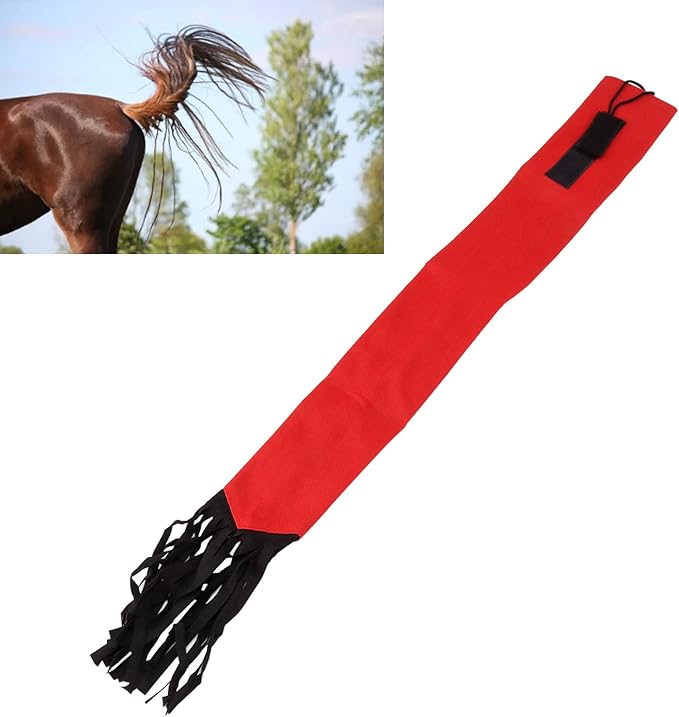 GLOGLOW Horse Tail Bag, Design Horse Tail Guard with Fringe for Keep Tail and Protected (Red)-PurrikoPets