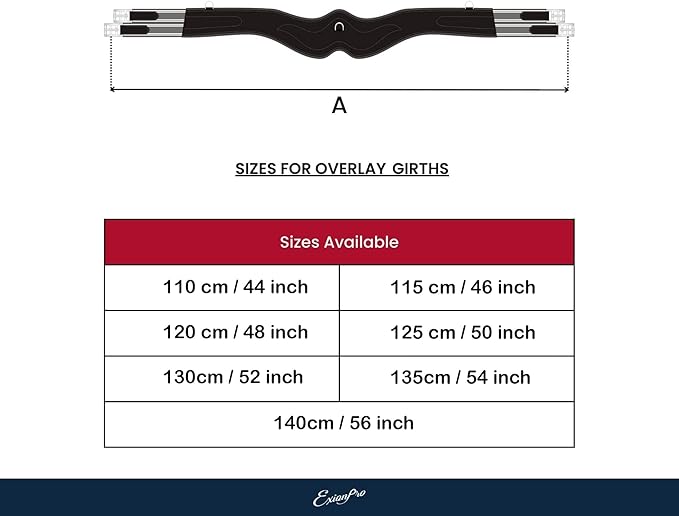 Exion Designer Anatomic Snap Over Lay Girth | Comfortable Leather Horse Girth for English Saddles | Jumping & Riding-PurrikoPets