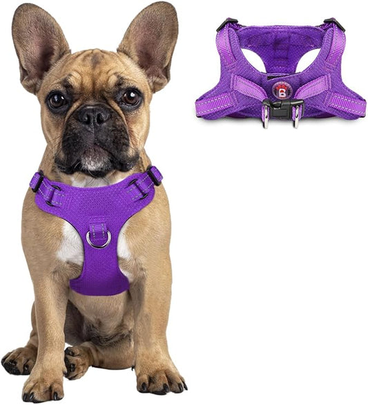 Dog Harness Step in Dog Vest Harness, Reflective Adjustable Puppy No Pull Harness Breathable Soft for Small and Medium Dogs Cats, Purple, S-PurrikoPets