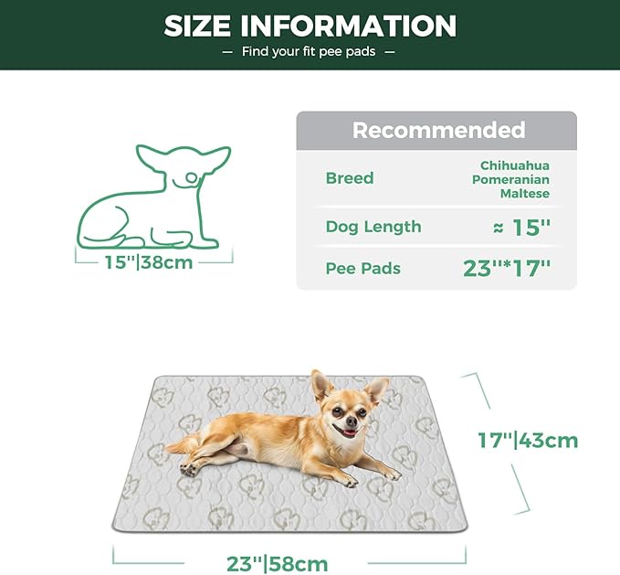 FXW Washable Pee Pads for Dogs, Puppy Pads with Super Absorbent, Specifically Designed for 24inch Cages, 23" × 17" Rectangle, Khaki, 1 Pack-PurrikoPets