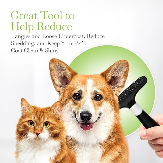 Fuller Brush Undercoat Pet Rake - 33 Sturdy Tapered Steel Pins Inset into Polypropylene Head - Ergonomically Designed Rubberized Handle - Reduce Tangles, Remove Loose Undercoat for Shed-Free Groom-PurrikoPets