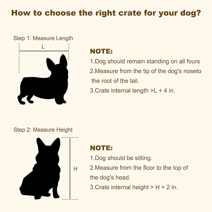 EasyCom 33" Dog Crate Furniture with Name Tag, Heavy Duty Dog Kennel Indoor for Medium and Small Dogs, Double-Doors Sturdy Metal Dog Cage, Decorate House as TV Stand, End Table, Bedside Table-PurrikoPets