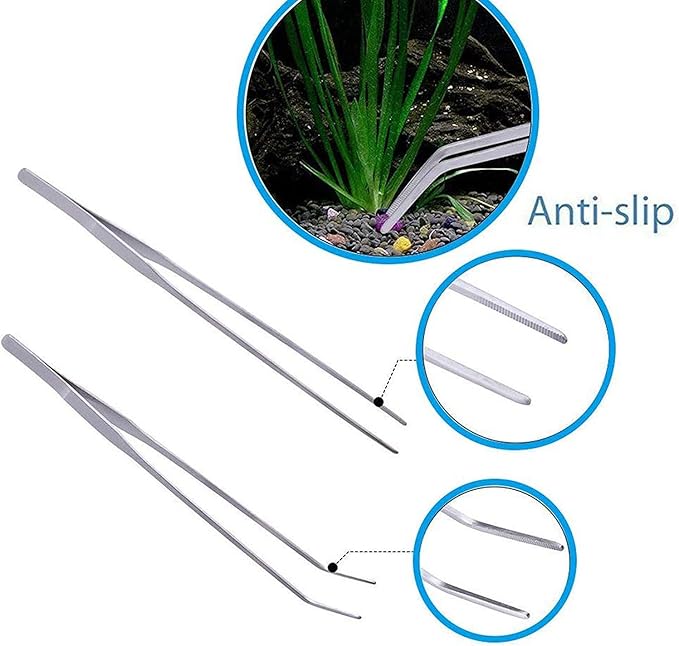 15in Aquascaping Tools, 4 in 1 Long Aquarium Tweezers Scissors Spatula, Stainless Steel Aquatic Plants Aquascaping Tools Set for Fish Starter Kits, Aquariums Tank and Terrarium-PurrikoPets