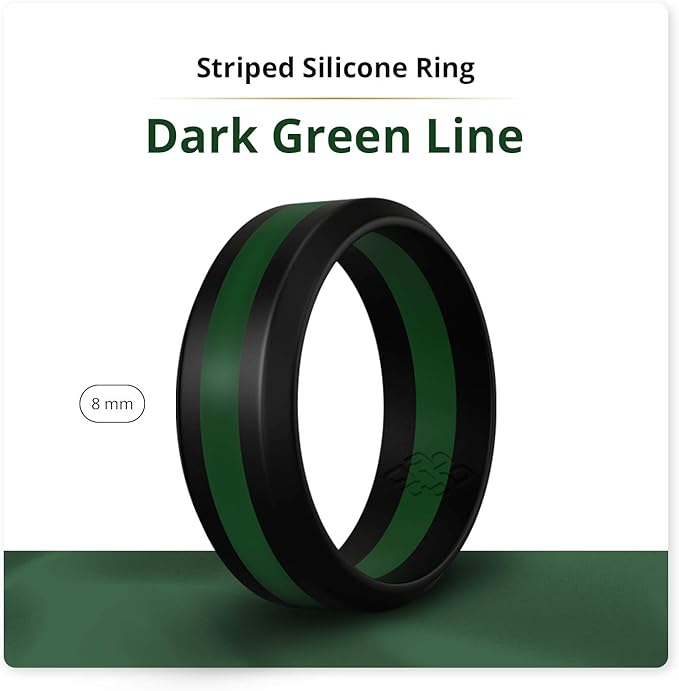 Knot Theory Striped Silicone Ring for Men and Women – Black, Grey, Red, Blue, Orange, Yellow, Purple