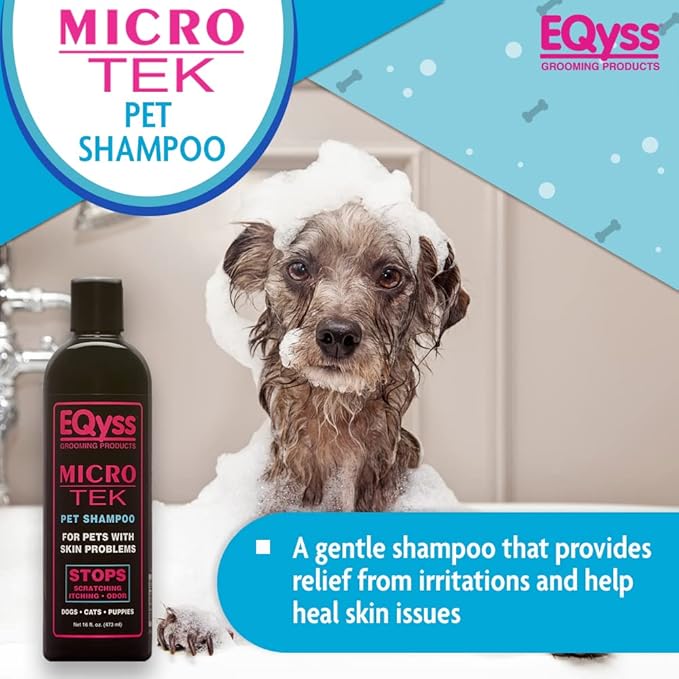 EQyss Micro-Tek Pet Shampoo (16 Ounce) - Stops Scratching, Itching, Biting, or Licking Hot Spots-PurrikoPets