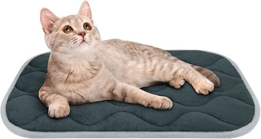 furrybaby Dog Bed Mat Flat Crate Mat with Anti-Slip Bottom Machine Washable Pet Kennel Pad for Dog Sleeping (XS 22x13'', Grey Mat)-PurrikoPets