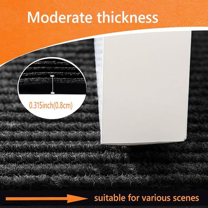 Door Floor Mat Commercial Grade Large Size 3' x 5'Heavy Duty Tough Entry Collection Slip Skid Entrance Mat with Rubber Backing Low Profile and Easy to Clean Indoor Outdoor Rug-PurrikoPets